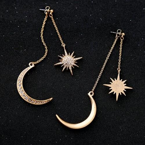 Legenstar Shiny Crystal Star Moon Earrings Charming Earrings for Women 2019 Fashion Jewelry Brincos Korean Earring Female
