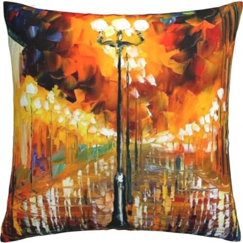 Oil Painting In A Small Town Pillow Case Printed Pillow Cover Oil Painting In A Small Town Hotel Home Sofa Cushion Cover
