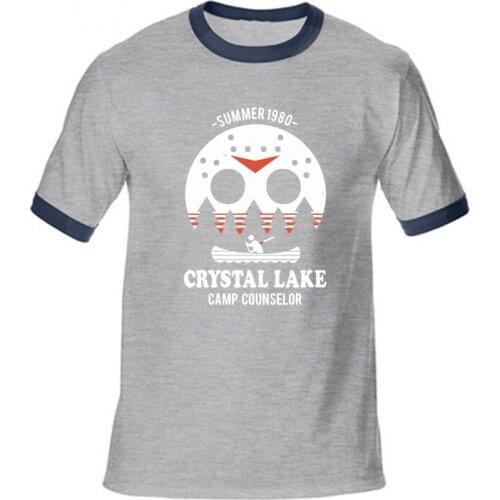 Men T-shirt gyms Workout mens cotton Tshirt Crystal Lake Camp Counselor Skateboard surfing youth tops Tee homme hipster topshirt