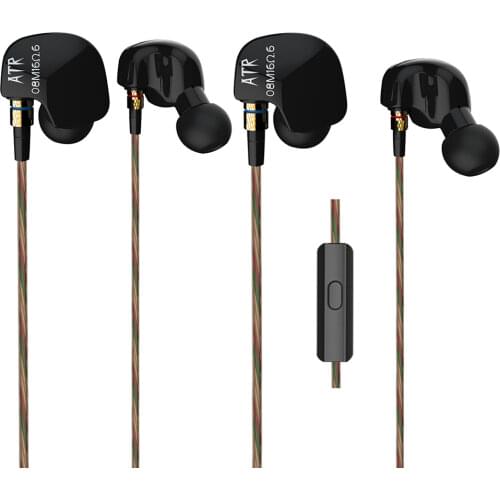 KZ ATR Copper Driver Stereo HiFi Sport Headphones 3.5mm In Ear Earphone For Running With Microphone Gaming Music Earbuds Headset