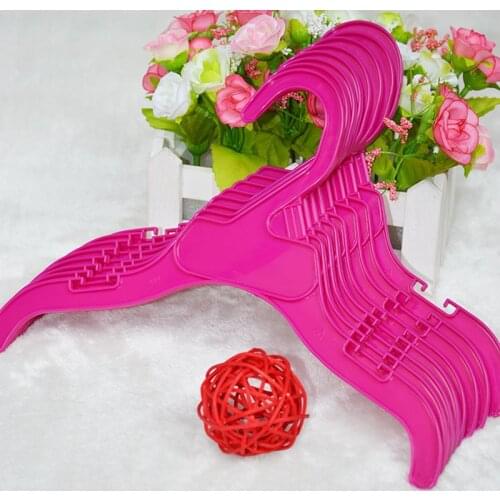 New 12PCS Practical Pink Plastic Small Baby Clothes Pet Clothing Hangers Pet Products Dog Coat Clothes Racks Home Storage S M