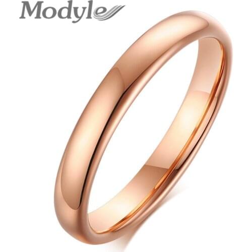 Modyle 2020 New Fashion Classic 3mm Female Ring Gold Silver Color Tungsten Basic Wedding Rings for Woman Jewelry Wholesale