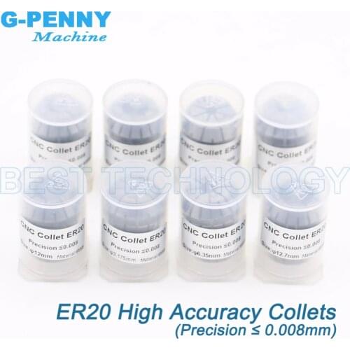 New Arrival! High accuracy ER20 spring collet chuck set precision less than 0.008mm for CNC Milling Lathe Tool spindle motor