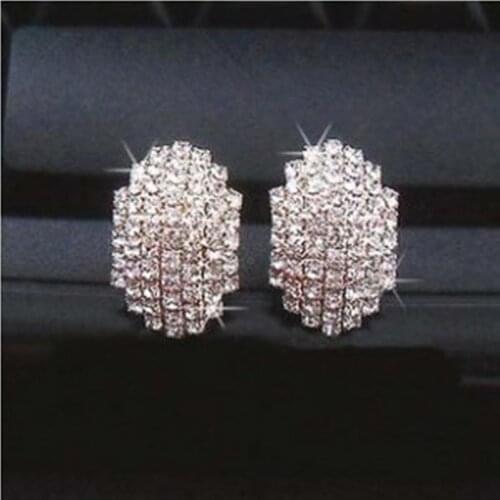 New Fashion Super Flash Rhinestone Earrings Crystal Ear Studs Wholesales crystal jewelry