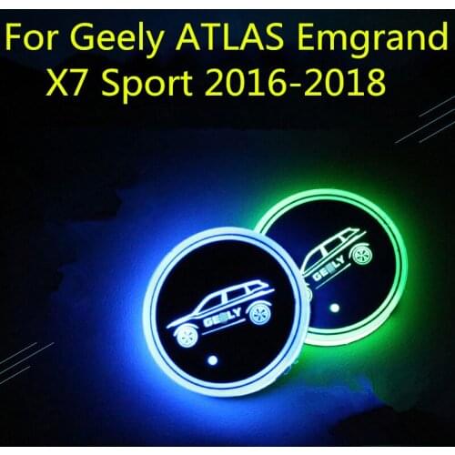 Ambient light car interior decoration light car led water coaster creative wireless For Geely ATLAS Emgrand X7 Sport 2016-2018