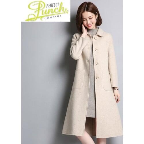 Autumn Coat 2021 Spring Double-faced Wool Jacket Long Korean Fashion Coats and Jackets Women Qbl-18006 KJ5159