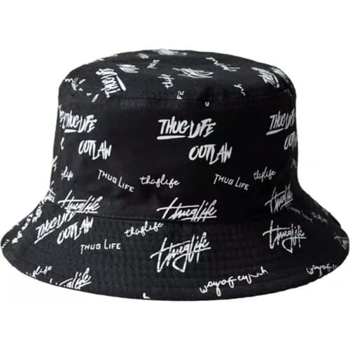 2021 New Summer Fishing Bucket Hats Letter Boys/Girls Panama Hat Double-sided Women Mens Hip Hop Black White Fisherman Cap