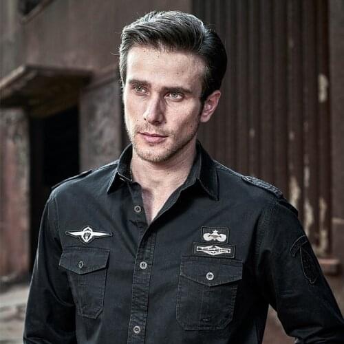 Large Size M-6XL Spring Autumn Europe Military Casual Style Mens Pure Cotton Khaki Shirt Man Army Green Navy Long Sleeve Shirts