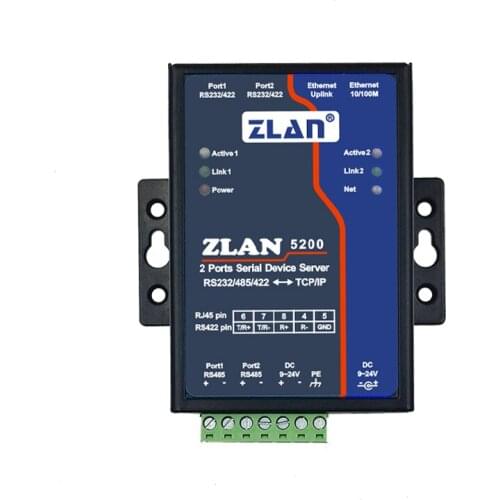 Modbus gateway 2 serial port servers 2 ports 2 routes 485 turn Ethernet dual network ZLAN5240