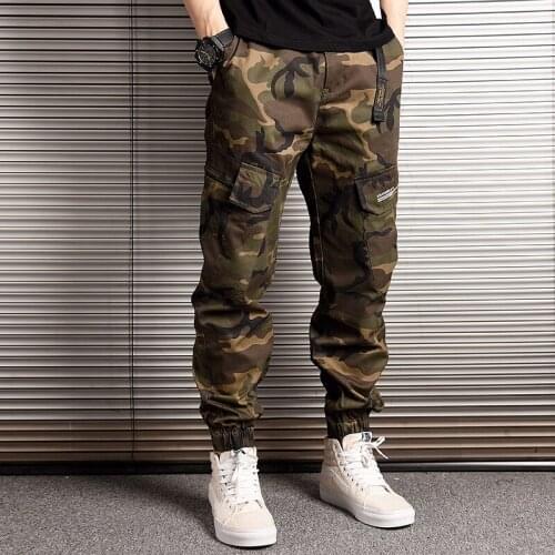 Harem Trousers Big Pocket Hip Hop Joggers Pants Men Fashion Streetwear Men Jeans Loose Fit Casual Camoflage Military Cargo Pants