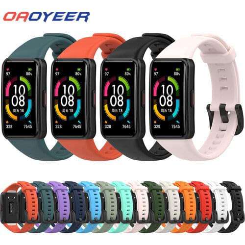 Soft Silicone Sport Straps For Huawei Honor Band 6 Replacement Wristband Bracelet For Honor Band6 Watch Strap