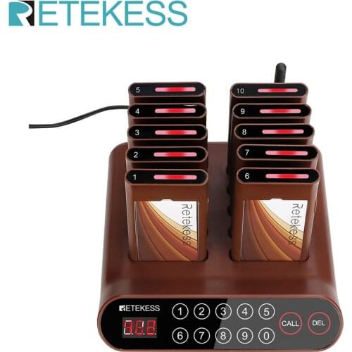 Retekess T116A Pager Restaurant With 10 Buzzers Support 998 Pagers For Restaurant Clinic Food Truck Waiter Calling System