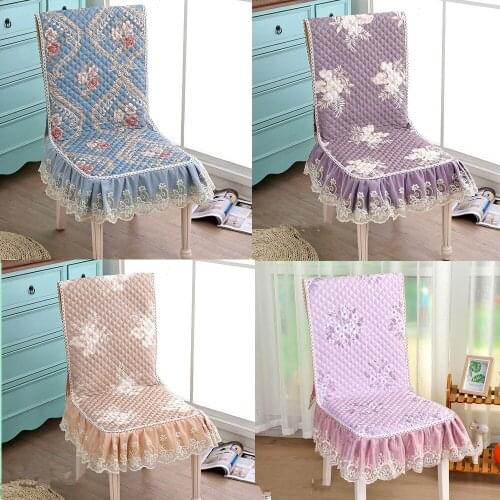 Specials! High Quality Non-slip Linen Chair Cover Classical Jacquard Lace Cushion Backrest One-piece Dining Table Chairs Set