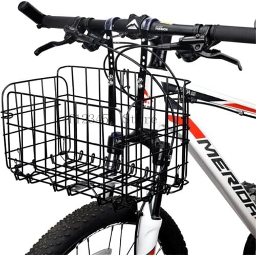 Foldable Bicycle Basket Front Rear Metal Wire Adjustable Storage Carrier Riding Pouch Cycle Biking Front Baggage Bag