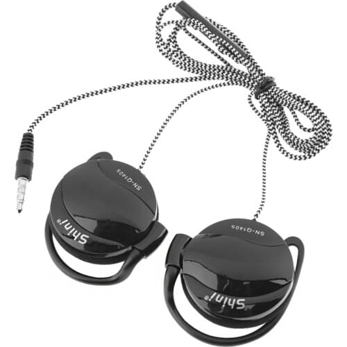 1.2m Wired 3.5mm Jack Sports Headphone Bass Ear-Hook Headset Line Control Volume Earphone with Mic for Smartphone Tablet PC