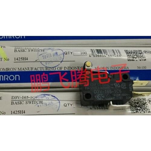 [VK] ORIGINAL D3V-165-1C5 travel limit reset micro switch 3 foot 3 pin with handle short roller 16A 250V