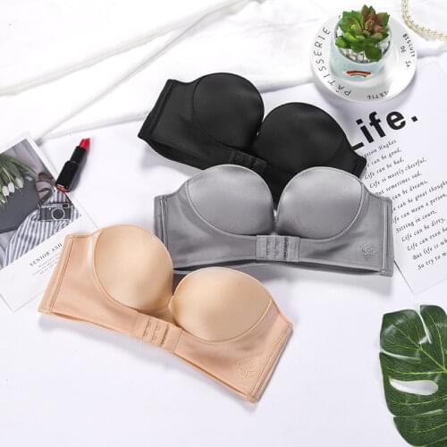 Wasteheart Invisible Bra Strapless Bralette Cup Women Underwear Sexy Lingerie Female Push Up Bra Padded Party Wedding Bras A B