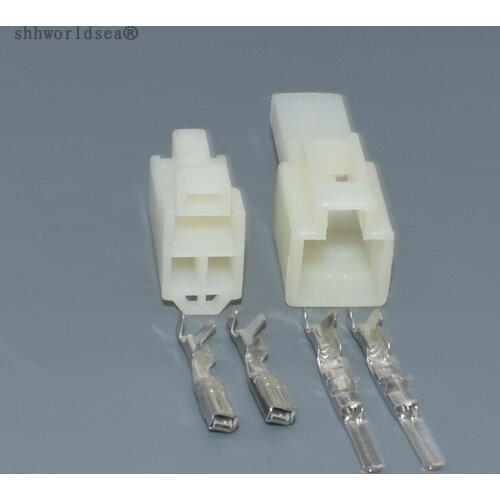 Worldgolden 2 pin 2P male female white plastic jack adapter cable auto connector loudspeaker plug for car DJ7021-2.3-11/21