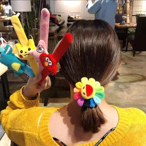 Ladies childrens plush cartoon headband sunflower lovers pat pat circle bracelet hair device childrens gift toy