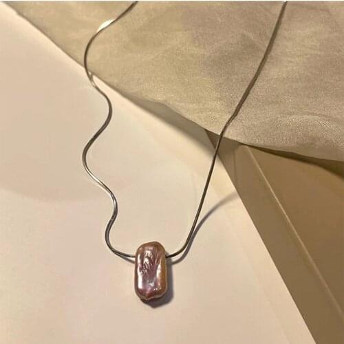 Han Edition Personality Contracted Irregular Pearl Necklace Female Cold Wind Senior Hiphop/Rock Casual/Sporty Pendant Necklace