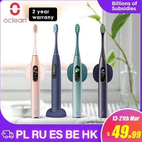 Oclean X Pro Sonic Electric Toothbrush 2H fast charge lasts 30 days 32 Intensities Adult IPX7 Color Touch Screen Toothbrush