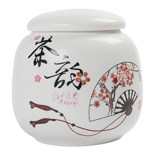 1pc Mini Ceramic Chinese Herbal Medicine Ointment Powder Sealed Storage Jar Small Flower Red Green Tea Packaging Canister