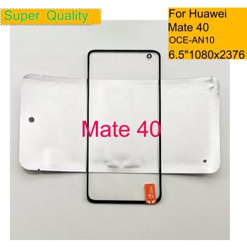 10Pcs/Lot For Huawei Mate 40 OCE-AN10 Touch Screen Panel Front Outer LCD Glass Lens With OCA Glue Replacement