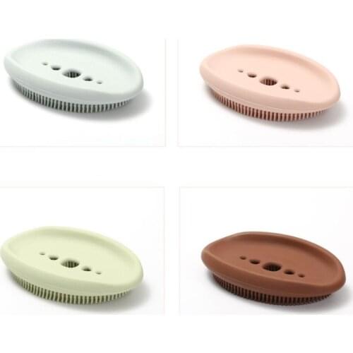 10pcs/lot Silicone Soap Holder With Soft Cleaning Brush Utensil Rest Sponge Holders Kitchen Organizer Spoon Storage Non-Slip