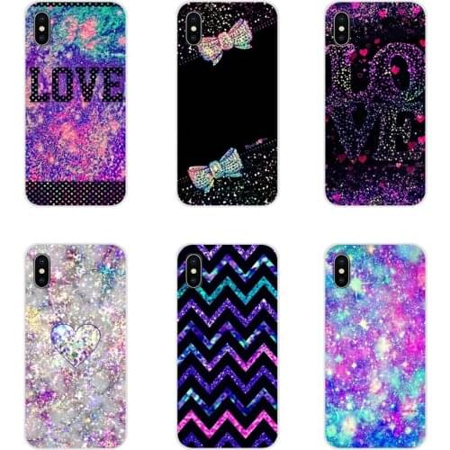Accessories Phone Cases Covers Love Purple Glitter wave For Samsung Galaxy S2 S3 S4 S5 Mini S6 S7 Edge S8 S9 S10E Lite Plus