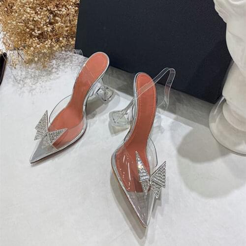Free shipping fashion women high heels sandals bow crystal slingback bride wedding shoes party