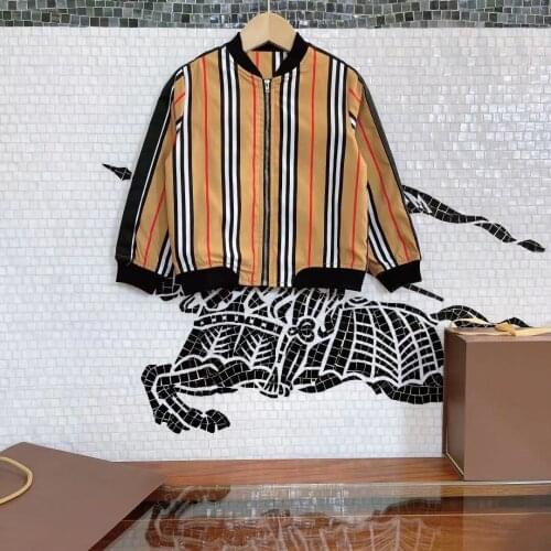 2 To 12 Years Brand Childrens Outerwear Autumn 2021 Baby Boys Coat Casual Striped Zipper Cardigan Jacket Designer Kids Clothes