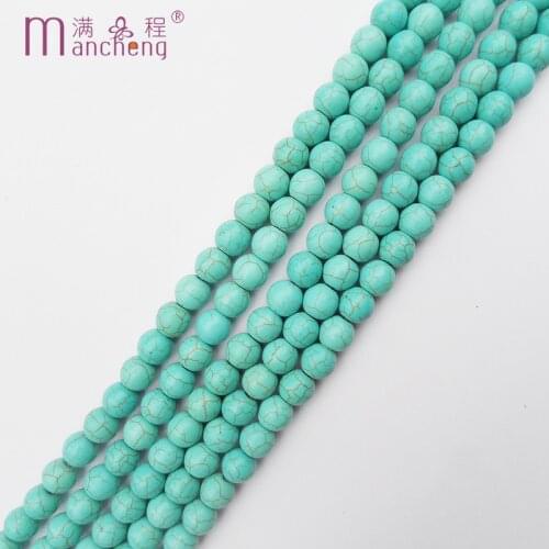 10MM natural turquoise beads stone Cheapest 10MM Blue turquoise stone beads For Diy man Jewelry necklace Making(37-38 beads)