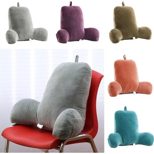 Sofa Cushion Back Pillow Velvet Back Lumbar Support Reading Rest Pillows with Arms Bed Rest Pillow Lounger Cushion Home Decor