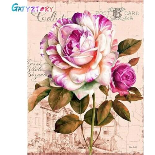 GATYZTORY Frame DIY Flower Painting By Numbers Peony Picture Canvas By Numbers Modern Abstract Handpainted Oil Painting For Home