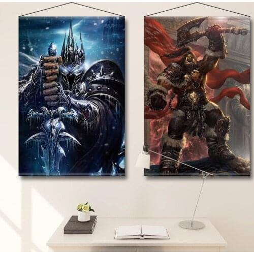 World of Warcraft video game canvas scroll painting living room bedroom wall art wow painting Alliance Horde canvas painting