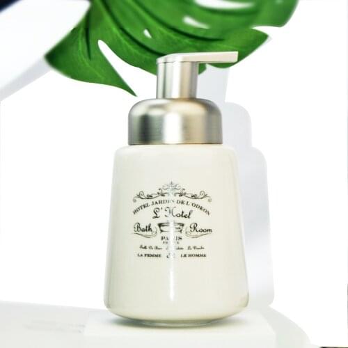 Ceramic France Jardin De Lodeon Paris La Femme & Le Homme Bath Room Soap Perfume Lotion Foaming Bubble Dispenser Pump Bottle