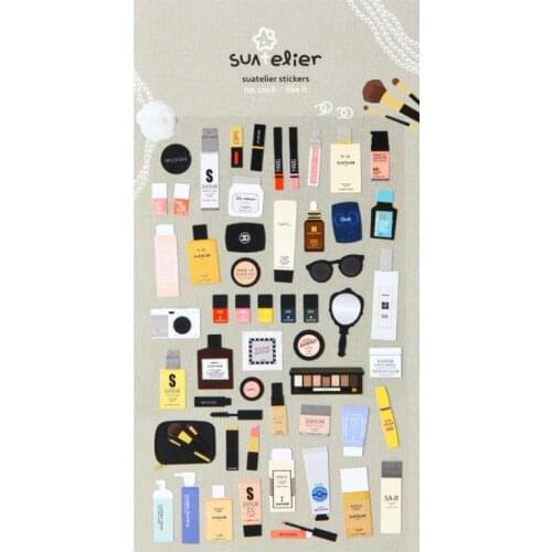 Korea Sonia Scrapbooking High Quality Paper Sticker Colour Makeup Stationery DIY Decoration Home Supplies Suatelier Stickers