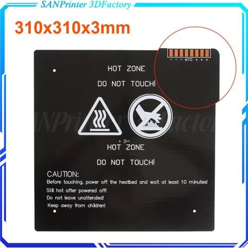 3D Printer Parts MK3 heatbed Aluminum Heated Bed hotbed for 3d printer 310*310*3.0mm 12V/24V