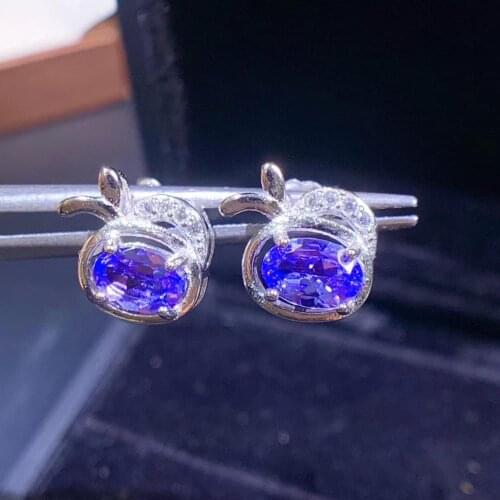 Anniversary Best Gift Tanzanite Earring Natural And Real 925 sterling silver Tanzanite Earring