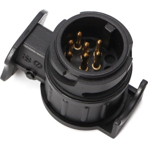N0HF Waterproof 13 To 7 Pin Plug Trailer Caravan Electric Adapter Socket Connector