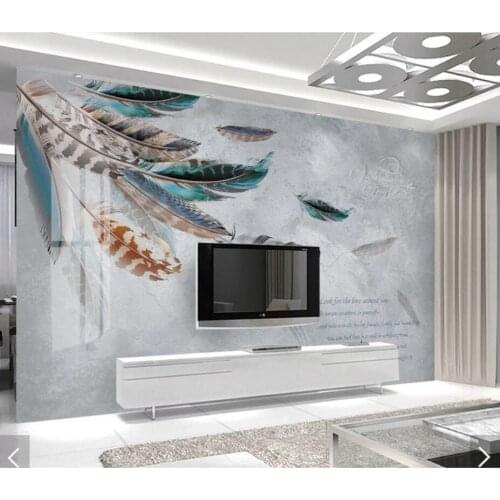 3D Nordic Feather Wallpaper Mural Contact Paper Wall Murals Decals Home Wall Paper Rolls Custom Size Wall Paper Bedroom