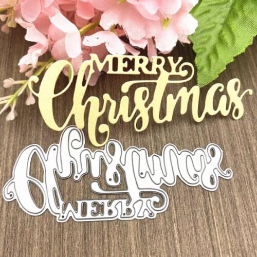 New Decoration Words Merry Christmas Metal Steel Cutting Dies DIY Scrapbooking Photo Album Embossing Paper Cards 4.1*9.4cm