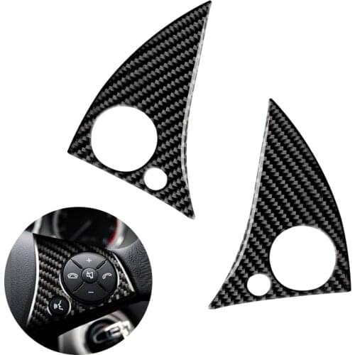 For Mercedes Benz C Class W204 2007 2008 2009 2010 Car Interior Steering Wheel Panel Switch Button Carbon Fiber Cover Decor