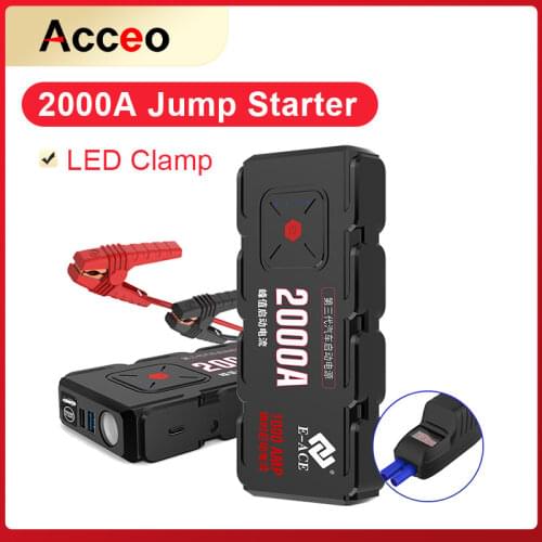 E-ACE M12/M13 Jump Starter Car Booster Power Bank Battery 1500/2000A 12V Emergency Portable Booster Battery Starting Device