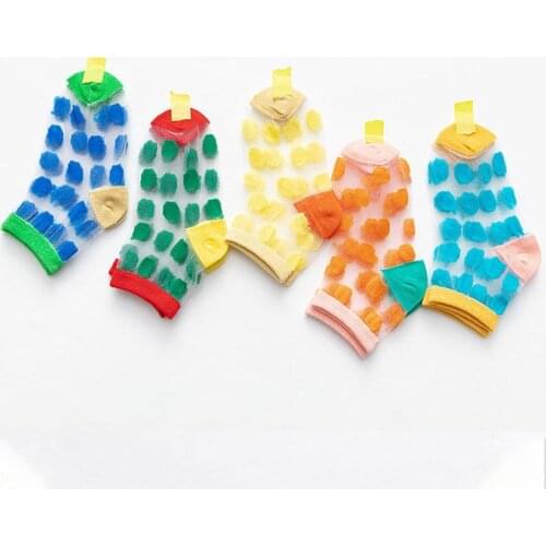 Spring summer ultra-thin children kids socks cute striped dots breathable casual sports socks for Toddler baby boys girls