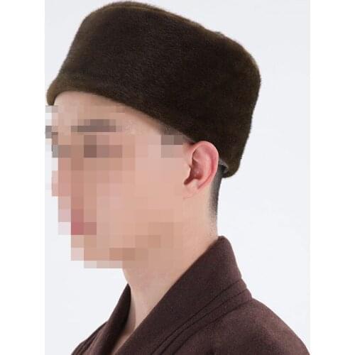 Buddhist shaolin monk kung fu hat winter warm capuchin lay meditation cap zen hats