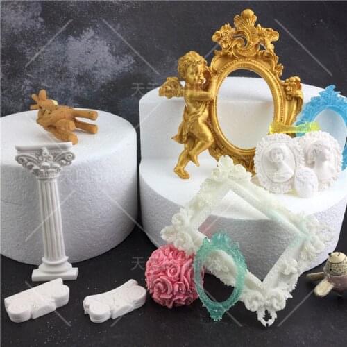 1Pcs Gemstone photo frame shape Silicone Mold,Sugarcraft Cake Decorating Tools,Fondant Chocolate Molds Cake Border Mould