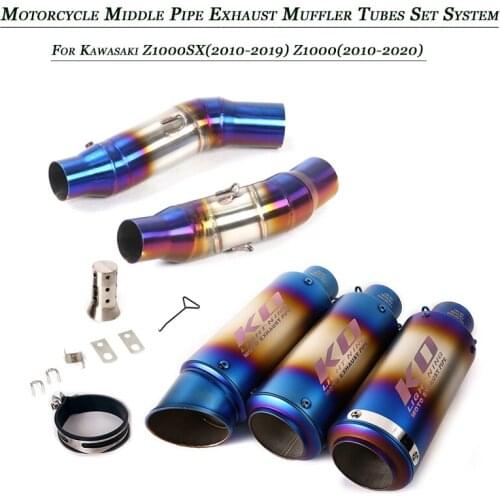 Silp on For Kawasaki Z1000(2010-2020）Z1000SX(2010-2019) Motorcycle Middle Pipe Lossless Connect Exhaust Muffler Tube Set System