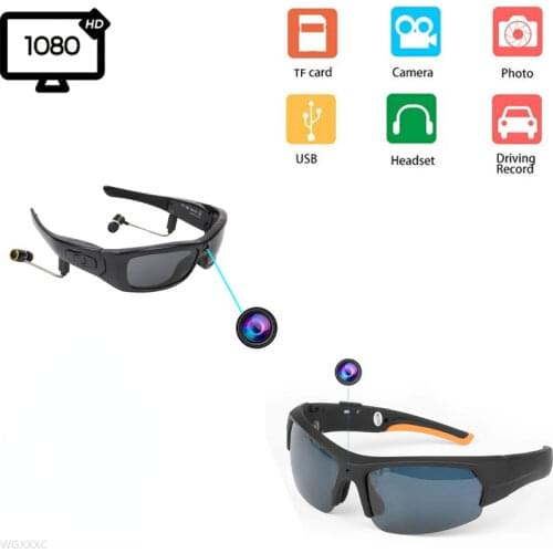 Mini Sunglasses Camera with Bluetooth Headset Sports Video Recorder Polarized Lens Sun Glass 1080P Camcorder for Running Cycling