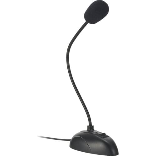 Mini Studio Speech Microphone Flexible Stand 3.5mm Plug Gooseneck Mic Wired Microphone for Computer PC Desktop Notebook